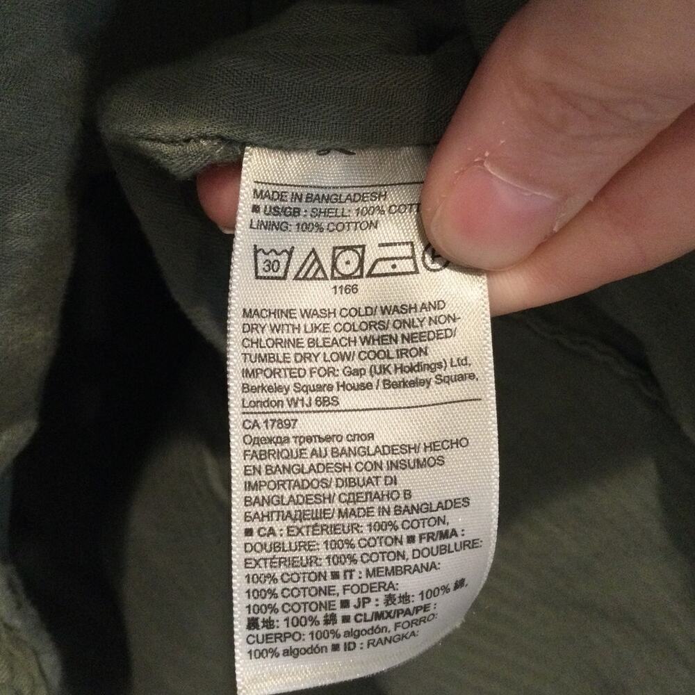 Banana Republic Military Jacket Womens Size S Green Khaki Safari Cotton Utility - Picture 9 of 11